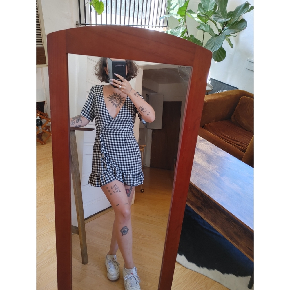 Gingham Wrap Dress